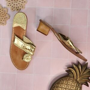 Jack Rogers Block Heel Leather Sandals